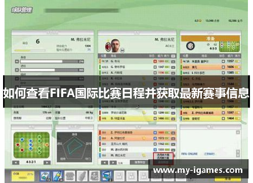 如何查看FIFA国际比赛日程并获取最新赛事信息
